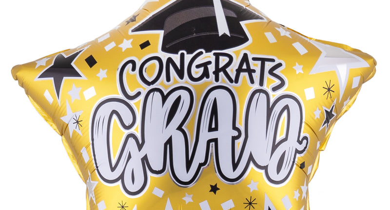 Funny Fashion Folieballon 18" Congrats grad star Afgestudeerd