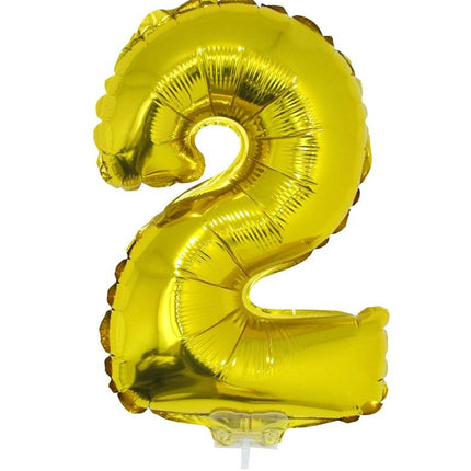 Funny Fashion Folieballon 41 cm goud op stokje