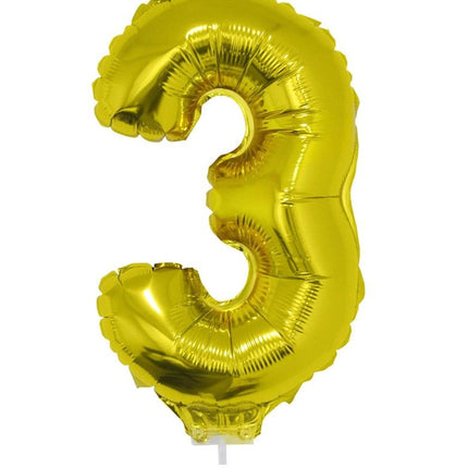 Funny Fashion Folieballon 41 cm goud op stokje