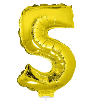 Funny Fashion Folieballon 41 cm goud op stokje