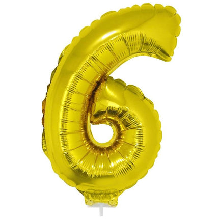 Funny Fashion Folieballon 41 cm goud op stokje