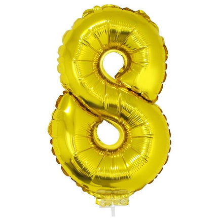 Funny Fashion Folieballon 41 cm goud op stokje