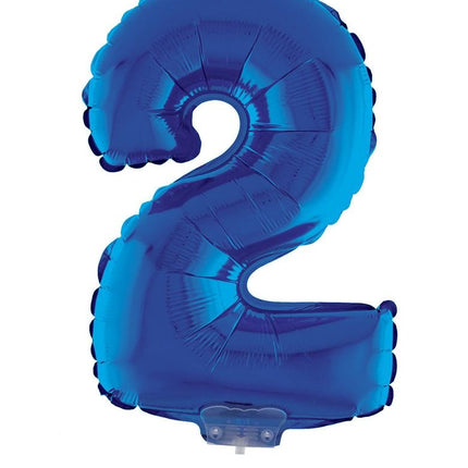 Funny Fashion Folieballon 41 cm op stokje blauw