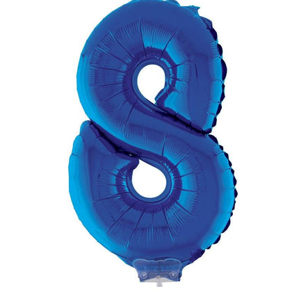 Funny Fashion Folieballon 41 cm op stokje blauw