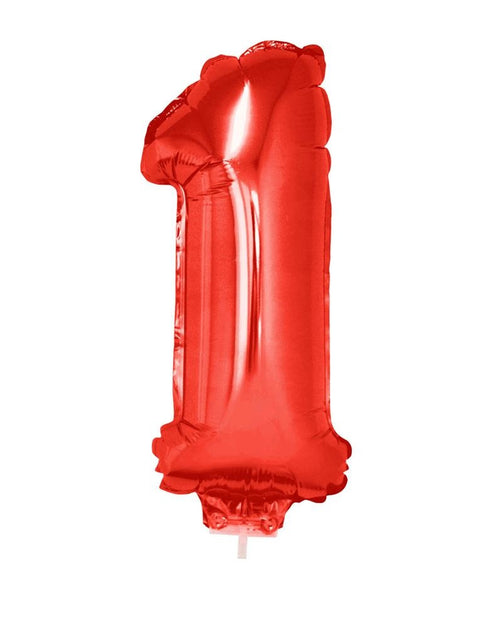 Funny Fashion Folieballon 41 cm op stokje rood