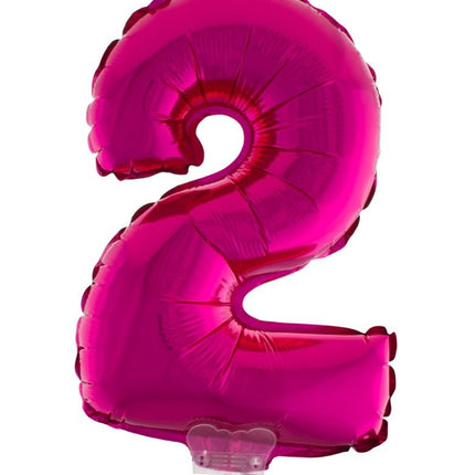 Funny Fashion Folieballon 41 cm op stokje roze