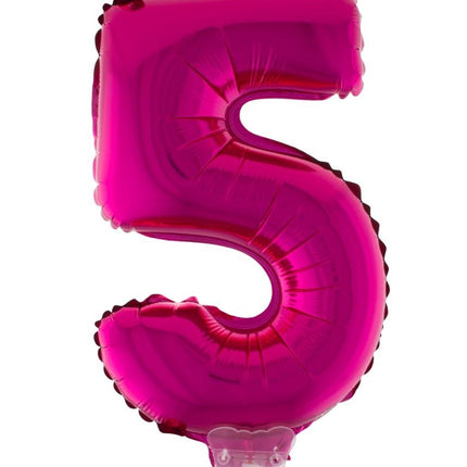 Funny Fashion Folieballon 41 cm op stokje roze