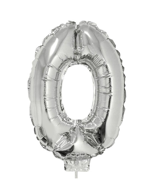 Funny Fashion Folieballon 41 cm op stokje zilver