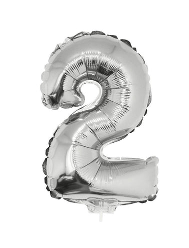 Funny Fashion Folieballon 41 cm op stokje zilver