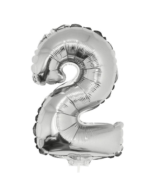 Funny Fashion Folieballon 41 cm op stokje zilver