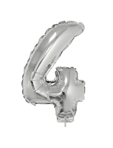 Funny Fashion Folieballon 41 cm op stokje zilver