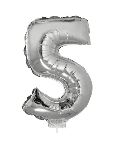 Funny Fashion Folieballon 41 cm op stokje zilver