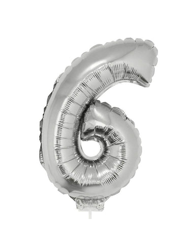 Funny Fashion Folieballon 41 cm op stokje zilver
