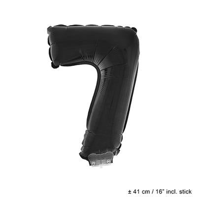 Funny Fashion Folieballon 41 cm op stokje zwart