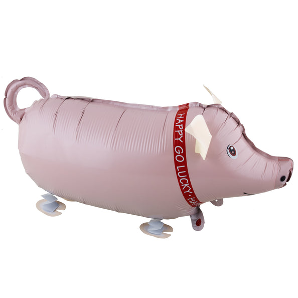 Funny Fashion Folieballon wandelend varken