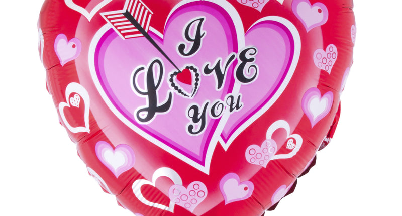 Funny Fashion Foliebalon I love you met stokje 11 inch
