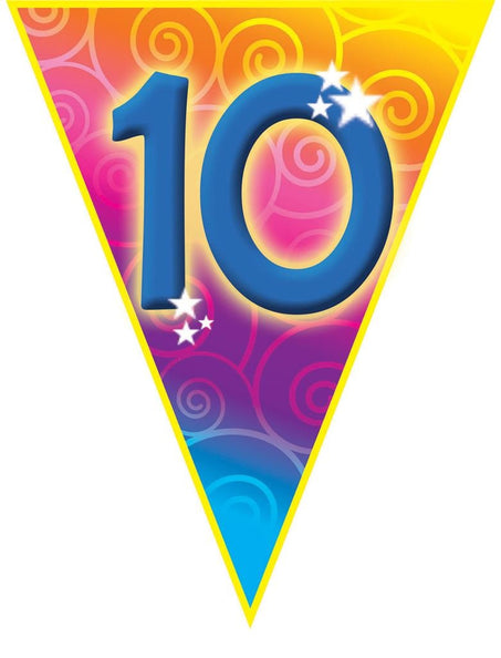 Funny Fashion Gekleurde vlaggenlijn 10 jaar 5mtr.