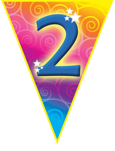 Funny Fashion Gekleurde vlaggenlijn 2  jaar 5mtr.