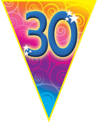 Funny Fashion Gekleurde vlaggenlijn 30 jaar