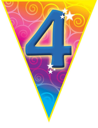 Funny Fashion Gekleurde vlaggenlijn  4 jaar 5mtr.