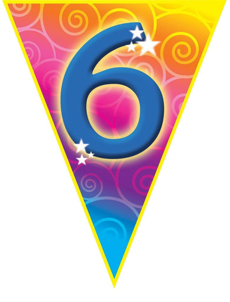 Funny Fashion Gekleurde vlaggenlijn 6 jaar