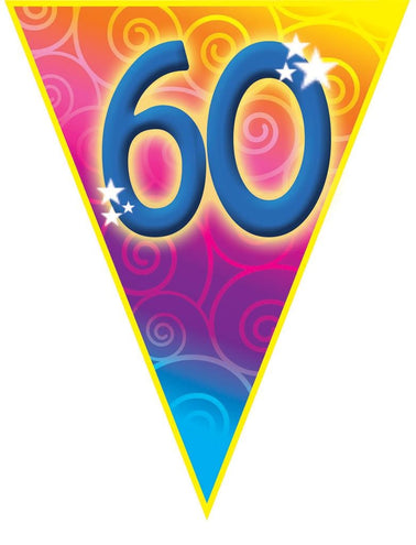 Funny Fashion Gekleurde vlaggenlijn 60 jaar