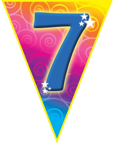 Funny Fashion Gekleurde vlaggenlijn 7 jaar 5mtr.