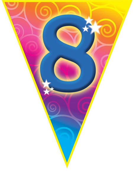 Funny Fashion Gekleurde vlaggenlijn 8 jaar 5mtr.