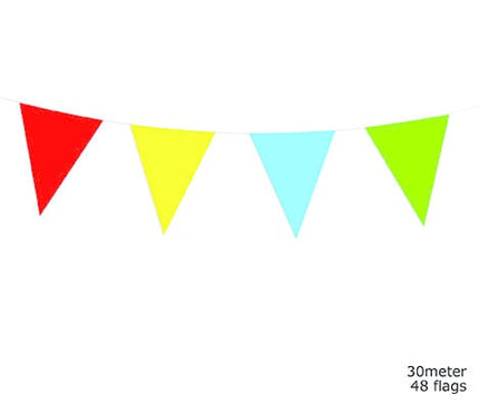 Funny Fashion Gekleurde vlaggenlijn slinger 30mtr.