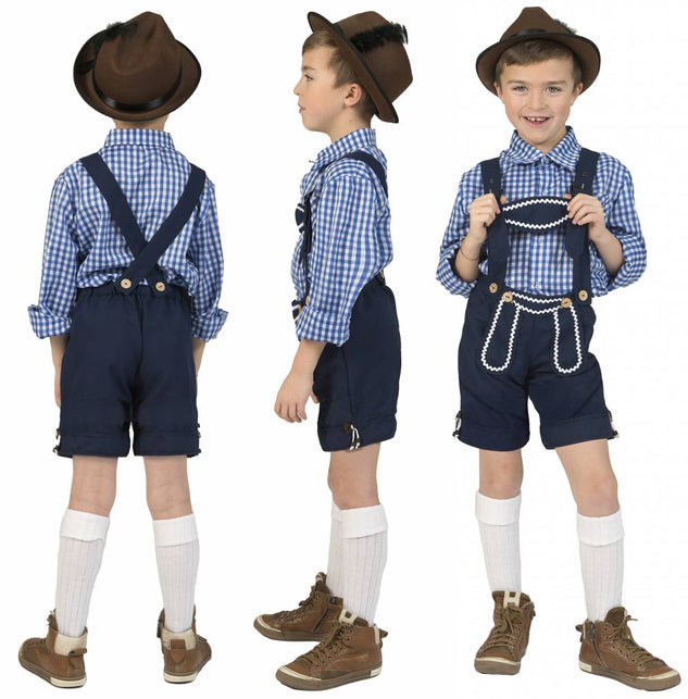 Funny Fashion Geruite Beierse blouse kinderen