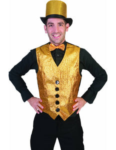 Funny Fashion Goud glitter vestje heren