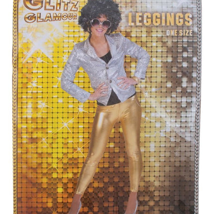 Funny Fashion Gouden glanzende legging