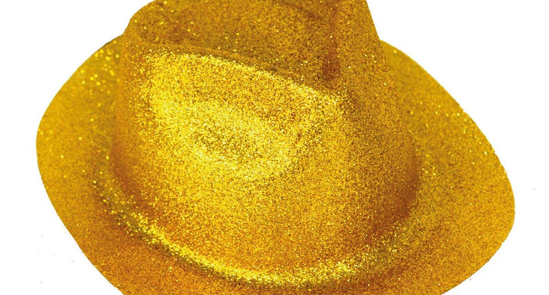 Funny Fashion Gouden gleufhoed met glitters