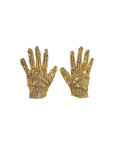 Funny Fashion Gouden glitter handschoenen met pailletten