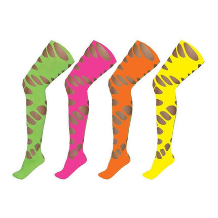 Funny Fashion Groene neon disco panty met grote gaten