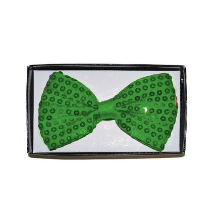 Funny Fashion Groene vlinderdas met pailletten