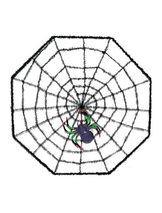 Funny Fashion Groot spinnenweb met spin