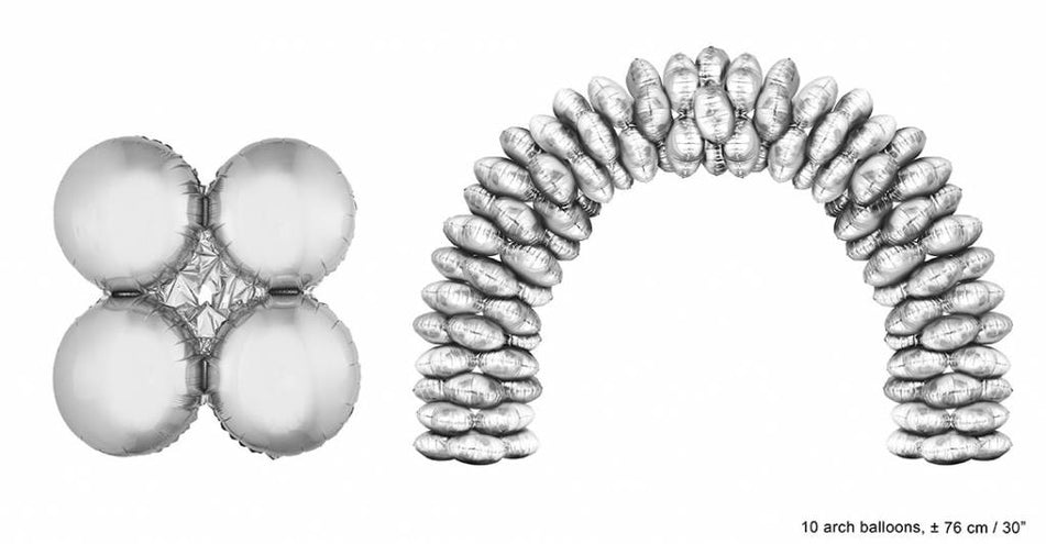 Funny Fashion Grote ballonboog folieballonen Zilver