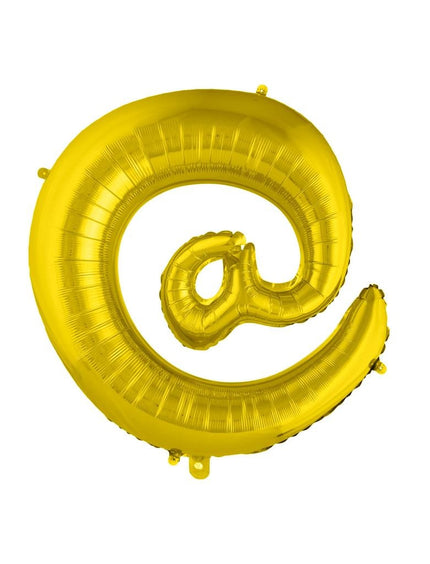Funny Fashion Grote folie ballon @-teken Goud