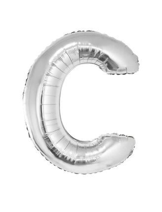 Funny Fashion Grote folie ballon letter C Zilver