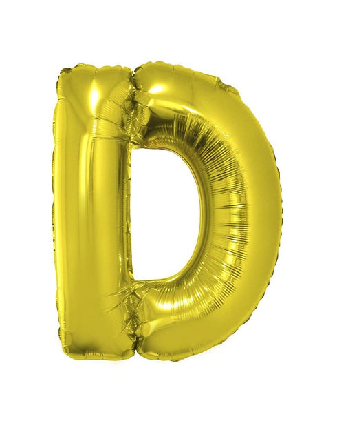 Funny Fashion Grote folie ballon letter D Goud
