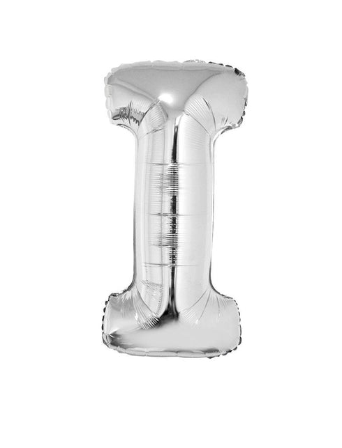 Funny Fashion Grote folie ballon letter I Zilver