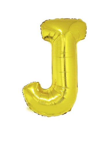 Funny Fashion Grote folie ballon letter J Goud