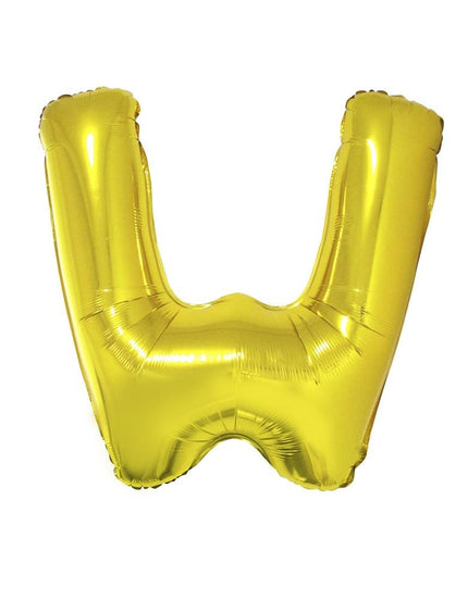 Funny Fashion Grote folie ballon letter W Goud
