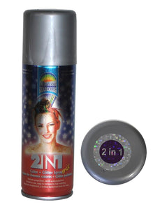 Funny Fashion Haar en body spray met glitters in paars en zilver