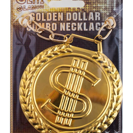 Funny Fashion Halsketting met gouden dollarteken