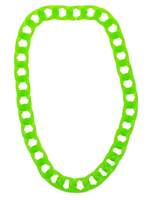 Funny Fashion Halsketting met grote schakels neon groen