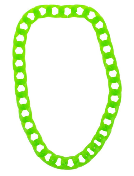 Funny Fashion Halsketting met grote schakels neon groen