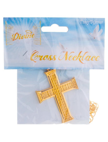 Funny Fashion Halsketting met kruis in nep goud