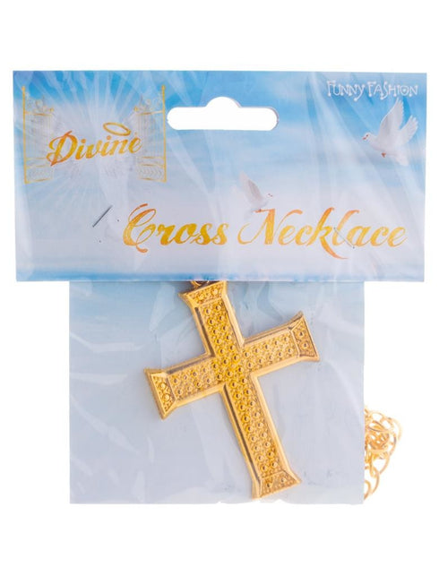 Funny Fashion Halsketting met kruis in nep goud